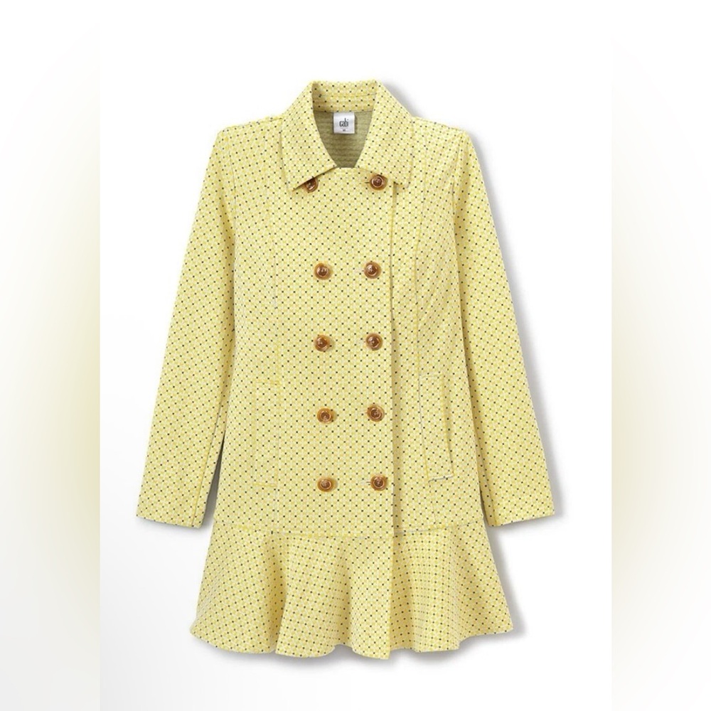 Cabi Elegant Yellow Double-Breasted Women's Coat retails $250 - Picture 3 of 4